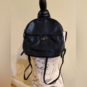 Chic Black Leather Backpack